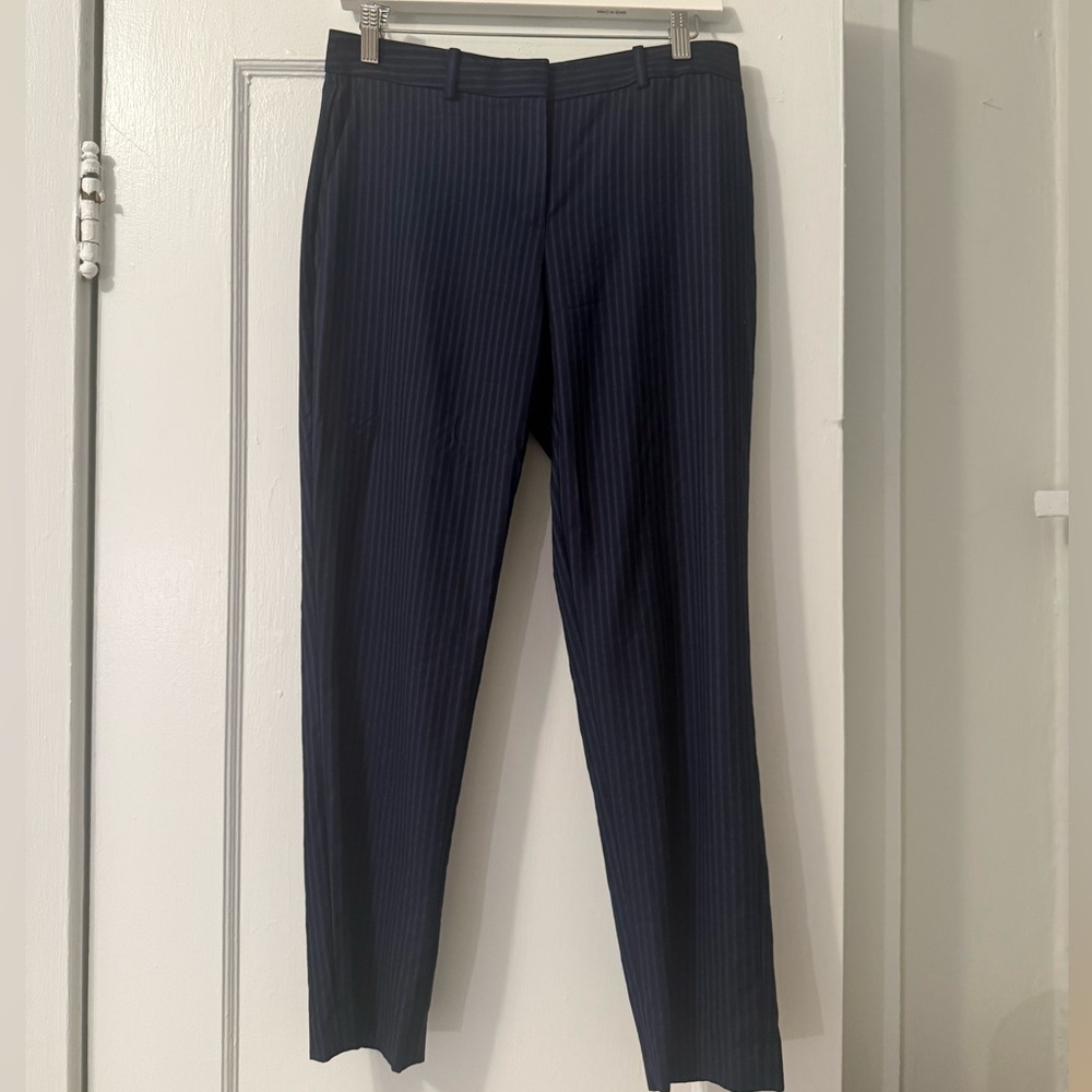 Theory Dark Blue Striped Dress Pants